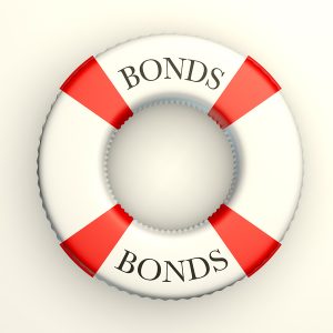 Illustration of life saver with "bonds" written on it