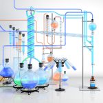 Digital Illustration of complex chemistry set