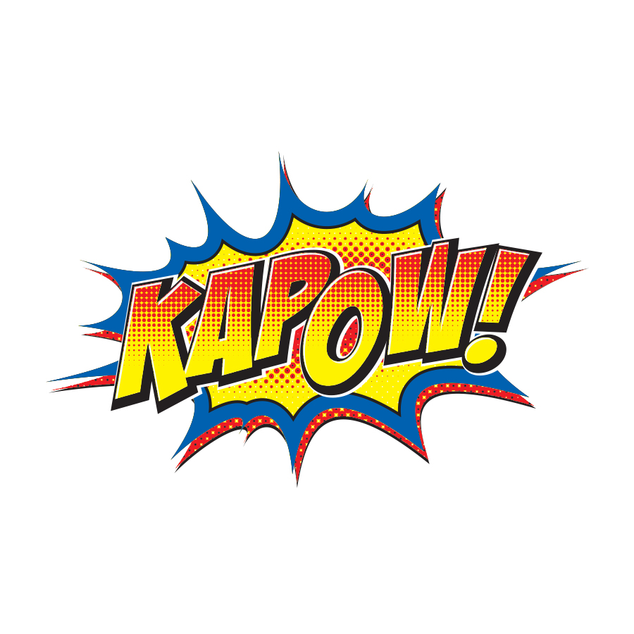 Comic book rendering of word "Kapow"