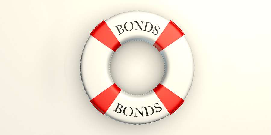 Illustration of life saver with "bonds" written on it