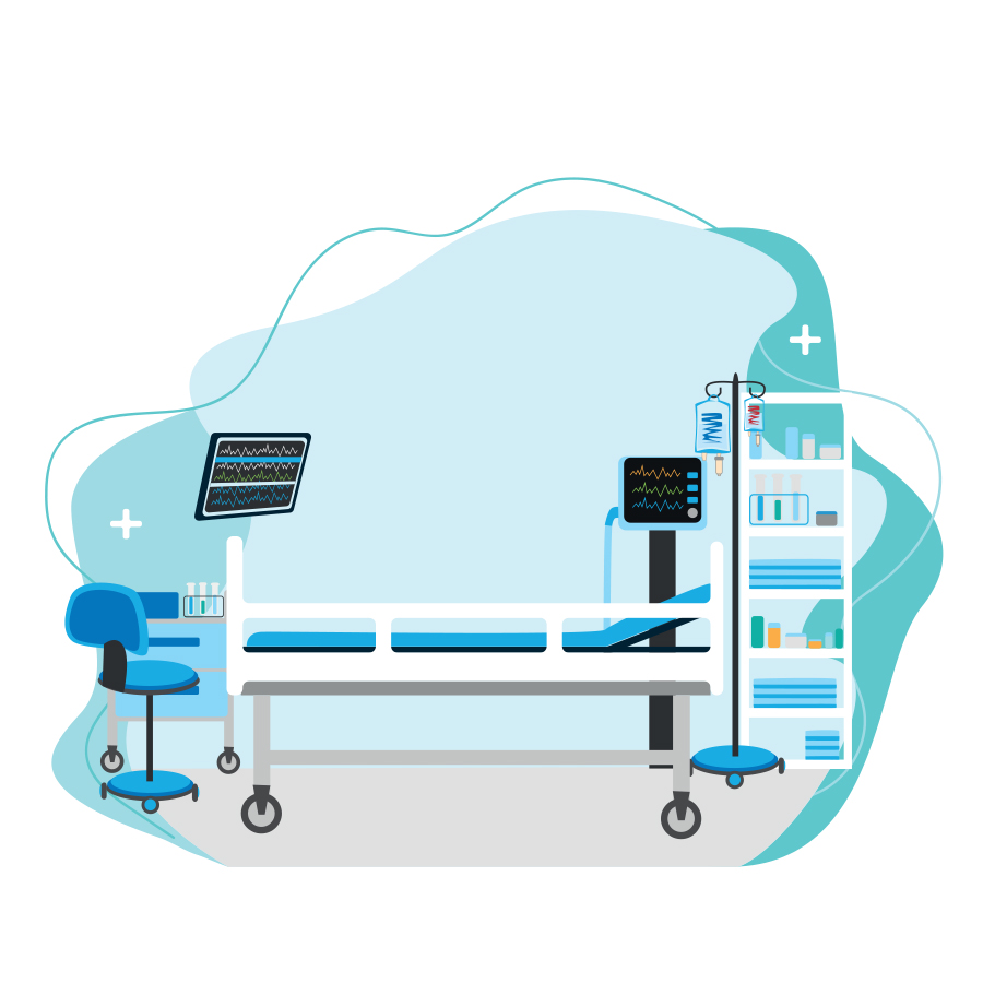 Illustration of Hi-Tech Hospital Bed